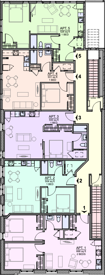 Floor plan of Residential Apartments on Charlotte Street in Downtown Sydney